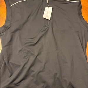 Michel Rouen Black Sleeveless men’s golf medium vest White Accents new with tags